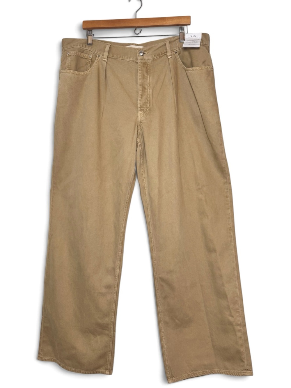 NWT Madewell Low-Slung Baggy Pleated Jeans Khaki W32 Airy Denim - Picture 4 of 15